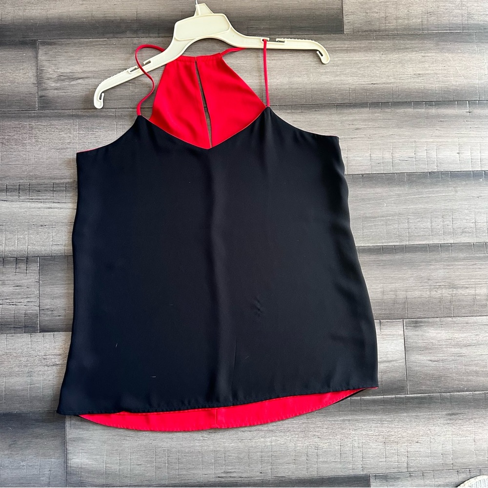 Express clothes downtown red and black reversible cami